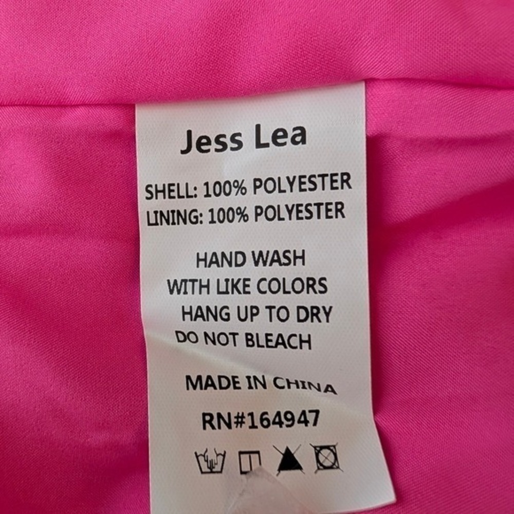 Jess Lea Hot Pink Tiered Ruffle Mini Dress Sleeveless Pleated Trim Small - Picture 10 of 10
